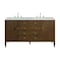 James Martin Vanities 60'' Double Vanity, Mid Century Walnut w/ 3 CM Eternal Jasmine Pearl Quartz Top 485-V60D-WLT-3EJP - alternate 1